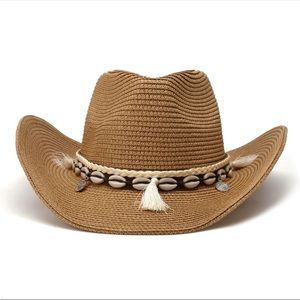 #88 NEW! Boho Shell Panama Sun Hat